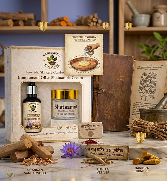 Kumkumadi and Shataamrit Ayurvedic Skincare Duo